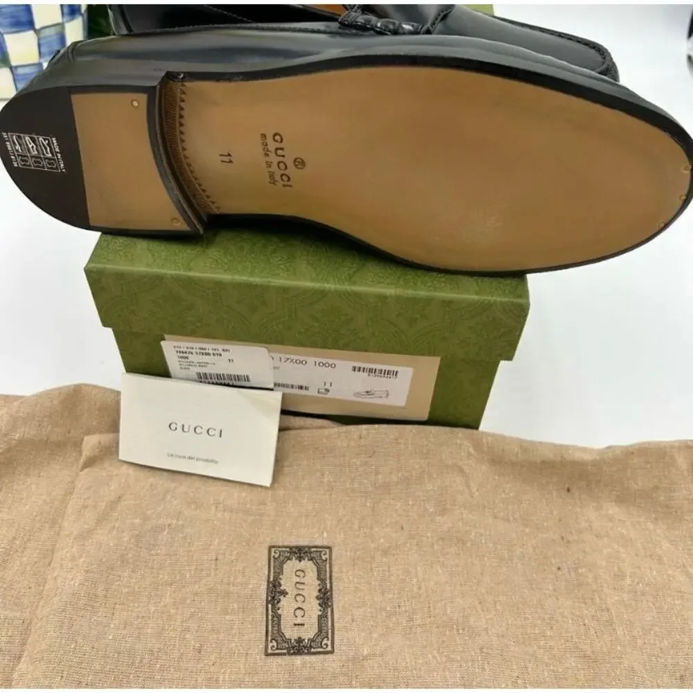Men’s Gucci interlocking GG Leather loafers size 11 made in Italy